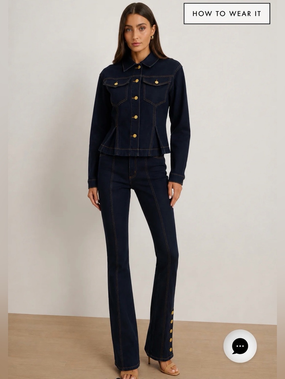 NWT The Noli Shop BETHANIE DENIM JACKET - Indigo Size L